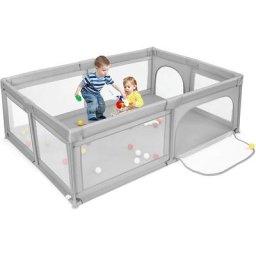 Parc de Jeu pour Bébé/Aire d'Activités Portable pour Enfants avec Porte de Sécurité-Parois en