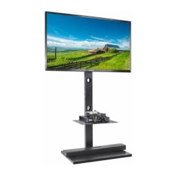 Meuble tv Pied avec Support Rotatif pour led lcd pc Ecrans de 32-65 Pouces Fixation vesa 100x100