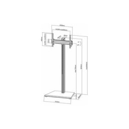 Support sur pied pour écran TV 32"" - 75"" Hauteur 175cm à poser, Inclinable - Noir