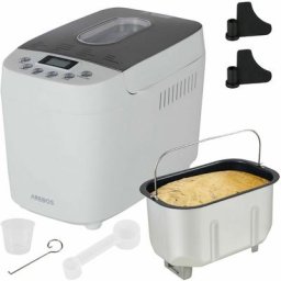 Machine à Pain 1500g Pain de Pâte 15 Programmes 3 Vitesses Minuteur 850 w - Blanc - Arebos