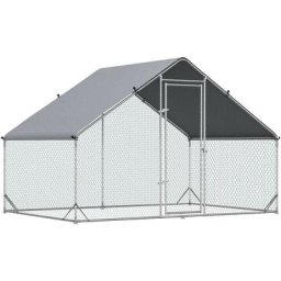 Pawhut - Enclos poulailler chenil 6 m² - parc grillagé dim. 3L x 2l x 2H m - poulailler chenil