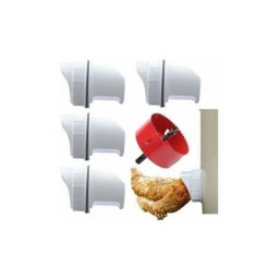 Mangeoire Poules Plastique Mangeoire Poules Automatique, 4 Ports diy Mangeoire à Poulet Kit