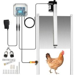 Kit de Porte Automatique pour Poulailler, Porte Automatique du Poulailler en Aluminium, Resiste aux