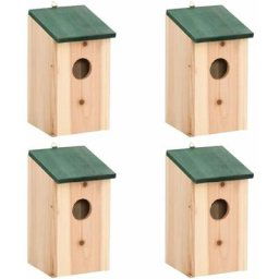 4 pcs Nichoirs Bois 12x12x22 cm