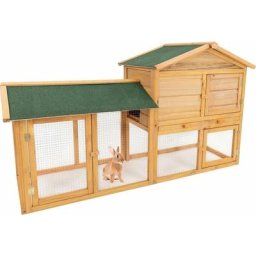 Clapier en bois pour lapin, poulailler, espace intérieur et extérieur, protection contre l'humidité