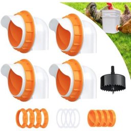 Mangeoire Poules, Mangeoire Poule Automatique, 6 Ports DIY Mangeoire à volaille Gravité Kit pour