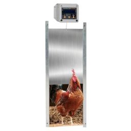 Portier automatique pour porte de poulailler programmable heure luminosité - Gris