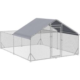 Pawhut - Enclos poulailler chenil 12 m² - parc grillagé dim 4L x 3l x 1,95H m - espace couvert