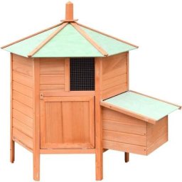 Poulailler Bois de pin massif et sapin 126x117x125 cm Vidaxl Brun