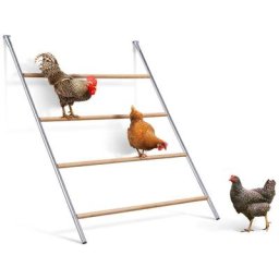 Grand perchoir pour poules 4 niveaux en bois compatible enclos - Bois-clair