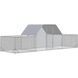 Pawhut - Enclos poulailler chenil 12,54 m² - parc grillagé dim 6,6L x 1,9l x 1,95H m - espace