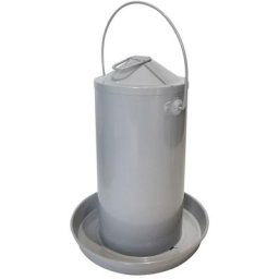 Poulailler Direct - Abreuvoir Poule En Acier Galvanisé Peint En Gris Avec Anse 4l - Gaun