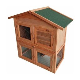 Clapier en bois pour lapin 2 étages, poulailler, espace intérieur et extérieur, protection contre