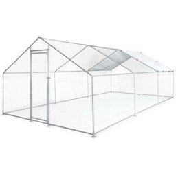 Enclos pour poulailler 6m² en acier galvanisé. toit imperméable et anti UV. porte avec loquet 18 m²