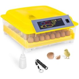 Couveuse Automatique Incubateur Digital Led Machine à Couver 80W 48 Oeufs - Argent