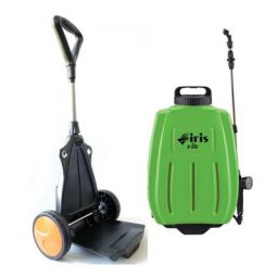 Pulvérisateur à batterie 16L Lithium 8Ah 2en1 Chariot et bretelles IRIS Chargeur + 3 buses Jardin