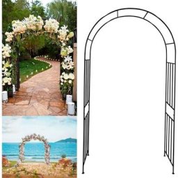 Arche de jardin en métal noir pour plantes grimpantes, roses, vignes, étagère de support,