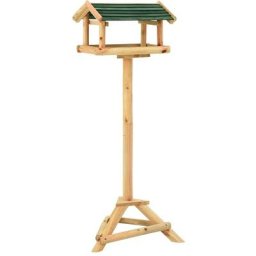 Elegant-Stil Mangeoire à oiseaux et support 37x28x100cm Bois de sapin massif,Montage facile,2,2 Kg