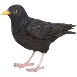 Figurine de merle noir - Polyrésine et fer - l 17,4 x p 5,9 x h 11,8 cm - Livraison gratuite - Noir