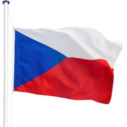 Tectake - Mât avec drapeau réglable en hauteur - mât, porte drapeau, support drapeau - Czechia