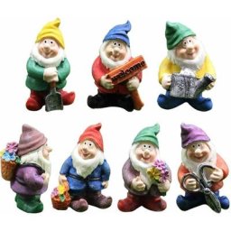 Leisei - Lot de 7pcs gnome de Jardin,petite statue de nain en résine,décoration de jardin