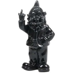Stoobz - Nain de jardin en résine Fck 7 x 8 x 20 cm - Noir