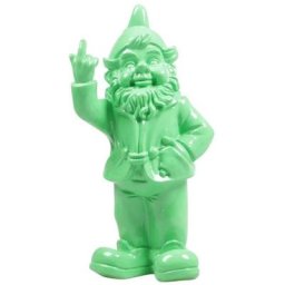 Stoobz - Nain de jardin en résine Fck 16 x 12 x 32 cm - Vert citron
