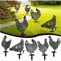 Jardin Poule Poulet Ferme Art Jardin Pelouse Décor Animal Silhouette Jardin En Métal Piquets Creux