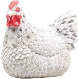 Farmwood Animals - Poule couvant en résine coloris blanc 24 x 18 x 20 cm - Blanc