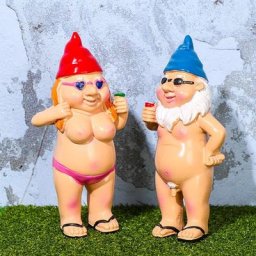 Lot de 2pcs Nain de jardin en résine - Statue de jardin - Décoration de jardin - Pour pelouse,