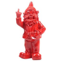 Stoobz - Nain de jardin en résine Fck 7 x 8 x 20 cm - Rouge