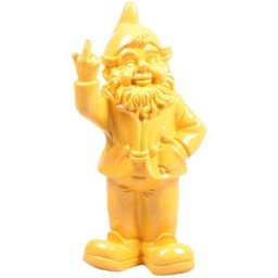 Nain de jardin en résine Fck 16 x 12 x 32 cm - Jaune