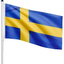 Mât de drapeau télescopique en aluminium, 6,50 m, réglable en hauteur sur 5 positions, 30 drapeaux