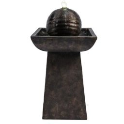 Fontaine de jardin cascade extérieur chute d'eau lumière led et pompe charbon gris foncé Teamson