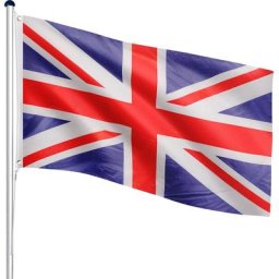 Mât de drapeau télescopique en aluminium, 6,50 m, réglable en hauteur sur 5 positions, 30 drapeaux