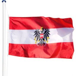 Tectake - Mât avec drapeau réglable en hauteur - mât, porte drapeau, support drapeau - Autriche