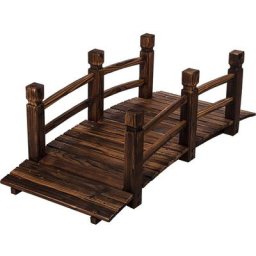 Pont en bois avec balustrade 150 x 65 x 53 cm, huilé, charge maximale 150 kg, choix de couleurs,