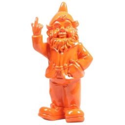 Stoobz - Nain de jardin en résine Fck 7 x 8 x 20 cm - Orange