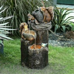 Fontaine décorative animale de sculpture en eau de statue de jardin de pelouse avec la lumière