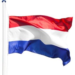 Tectake - Mât avec drapeau réglable en hauteur - mât, porte drapeau, support drapeau - Pays-Bas
