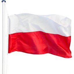 Tectake - Mât avec drapeau réglable en hauteur - mât, porte drapeau, support drapeau - Pologne