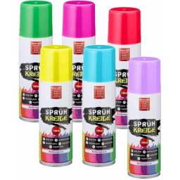 Craie aérosol 100ml en pack de 6 - 6 couleurs - craie aérosol (pack de 6)