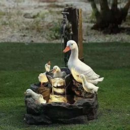 SVKBJROY Statue d'animal De Jardin, Canard écureuil, Statue en Résine à l'eau sous Pression,