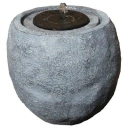 Just Sun - Fontaine extérieure ronde en résine alimentation solaire Lou