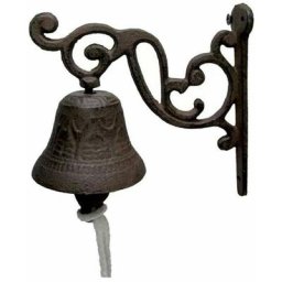 Cloche de dîner d'extérieur rustique Vintage en fonte, grande cloche de porte murale en métal pour