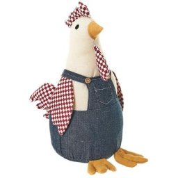 Butoir de porte en tissu 16xH30cm - Poule