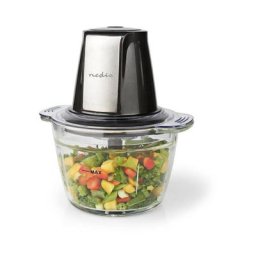 NEDIS Hacheur d'Aliments 500W 1L Verre 1 Vitesse 500W - Gris