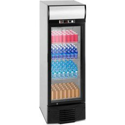 Frigo à Boissons Réfrigérateur Bar Vitrine 238L 170 Canettes 3 Tablettes Led - Noir, Blanc