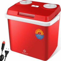 Glacière 32 L 12 V, prise 230 V, Mini-réfrigérateur, Glacière thermoélectrique, 32 Liter Rot (de)