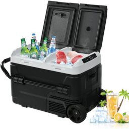 Glacière Électrique Portable 42 l - Réfrigérateur de Voiture Portable, Double Zone, 12/24V dc